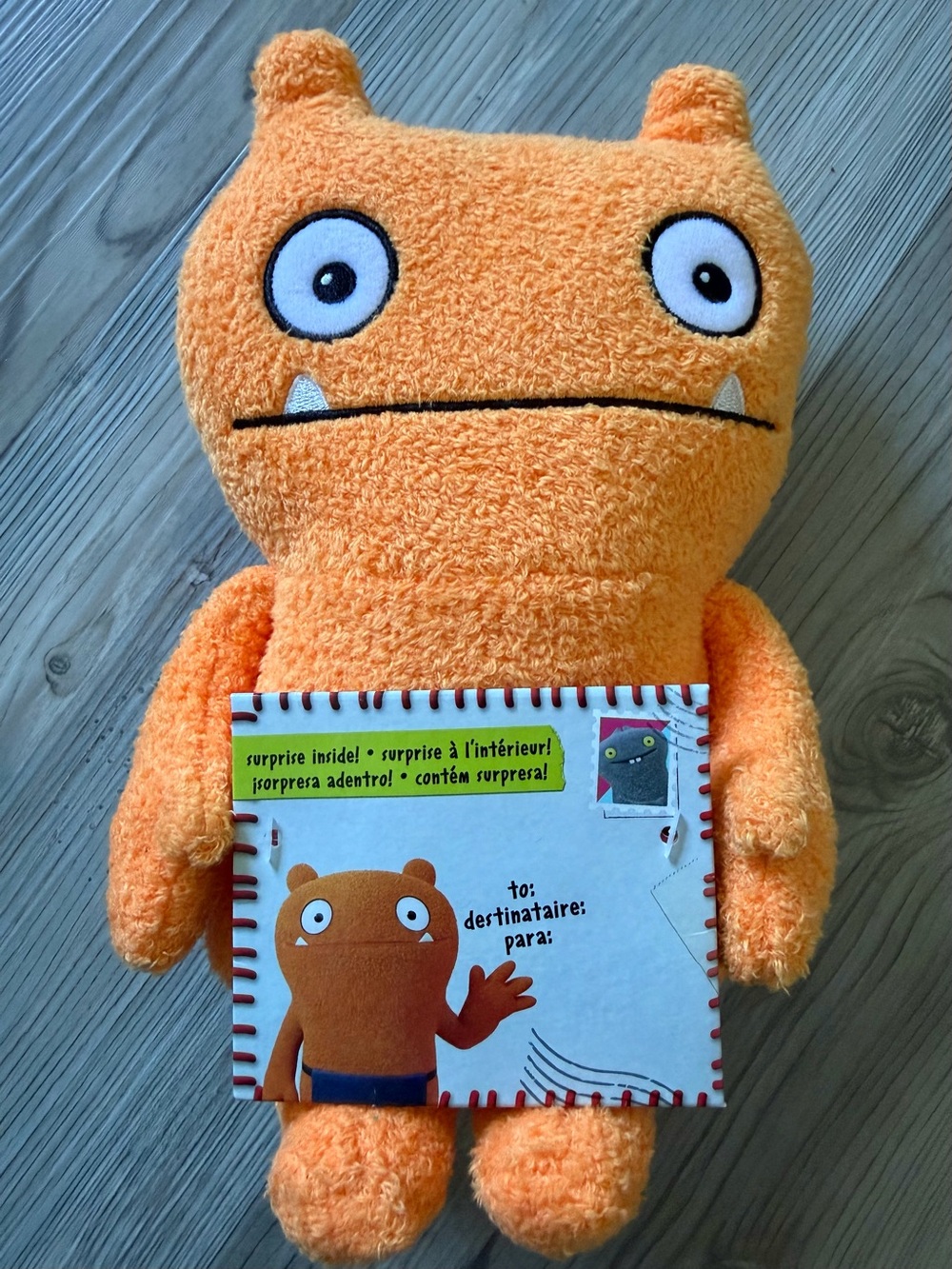 Hasbro Ugly Dolls Ugly Doll Warm Wishes Wage Plush Toy 10" With Envelope Orange